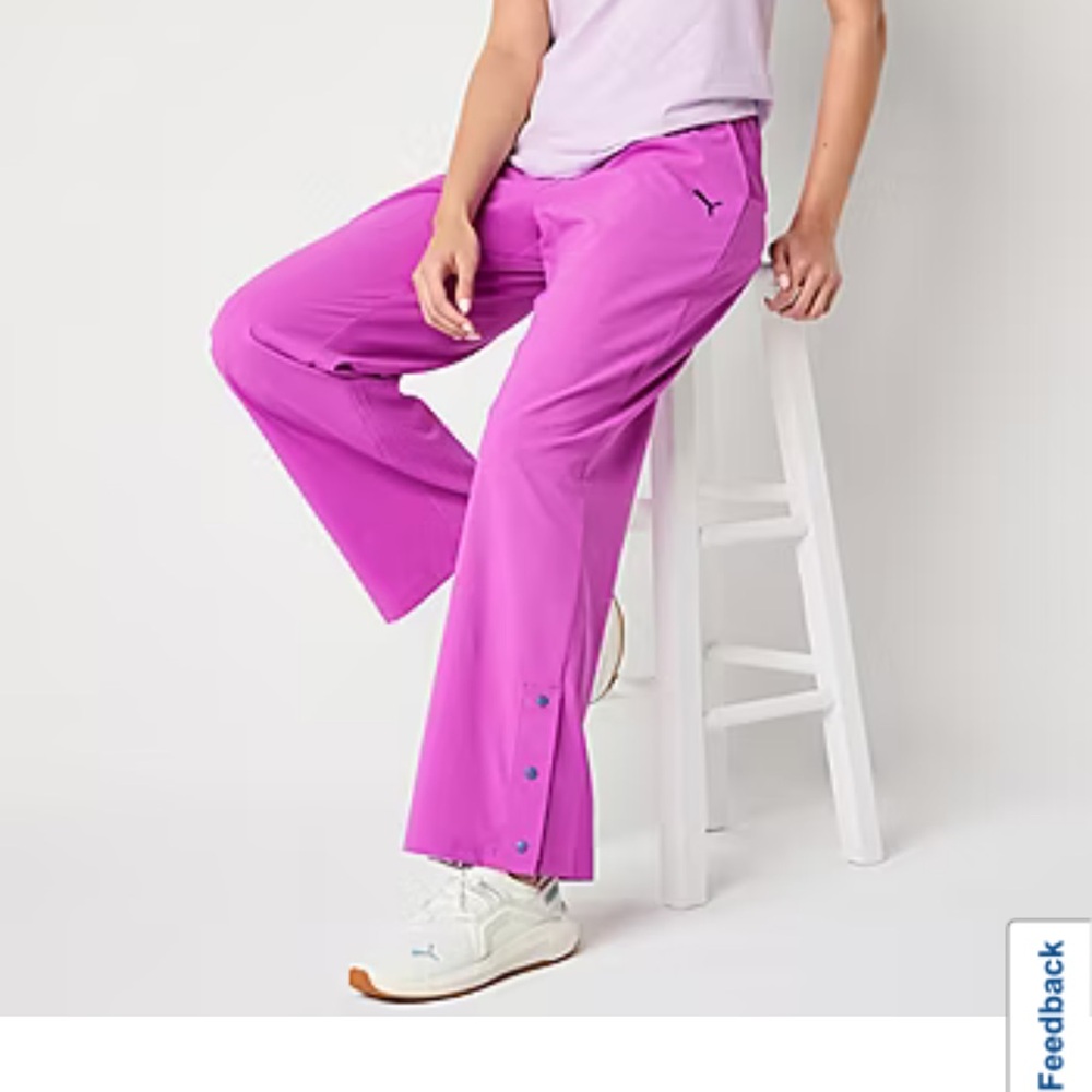 PUMA Womens Woven Mid Rise Straight Pull-On Pants
